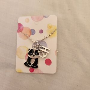 Cute "H" panda & anchor necklace